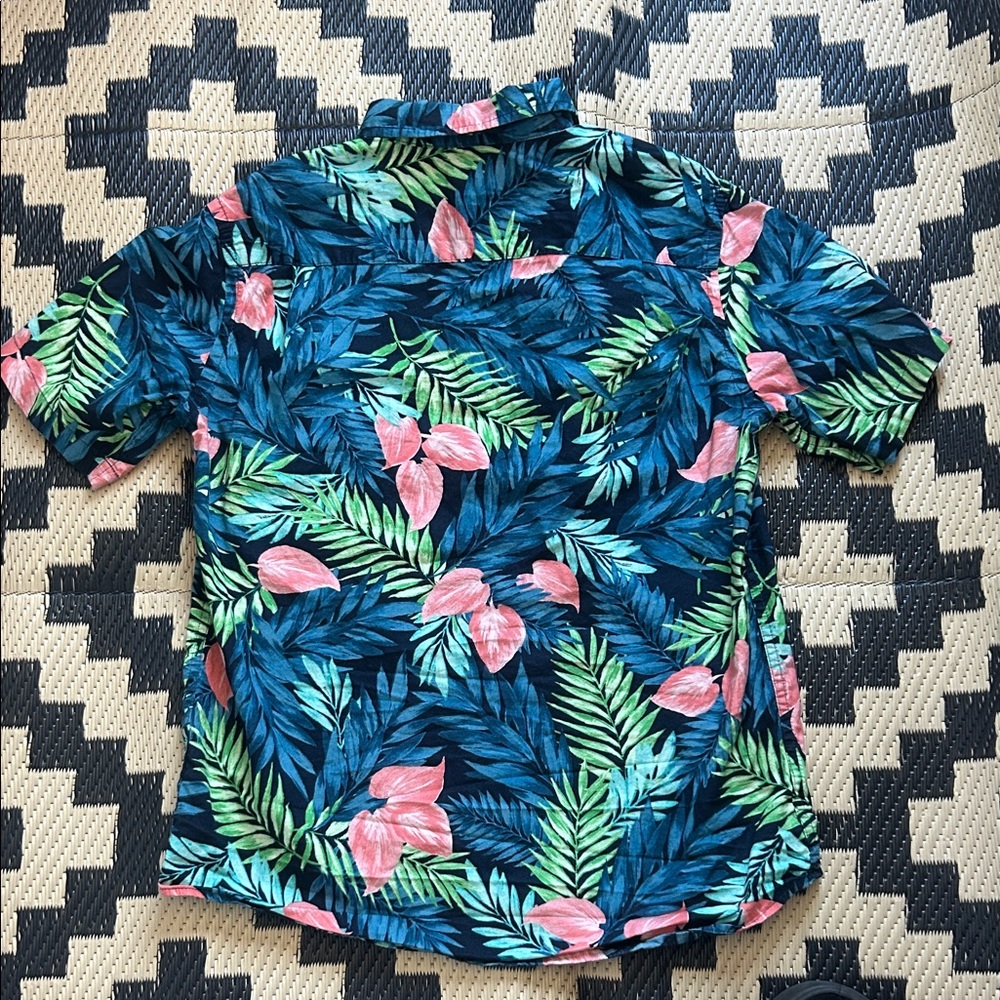 Old Navy Men’s Sz S Blu/Grn/Pnk Floral Button-Down - Picture 5 of 5